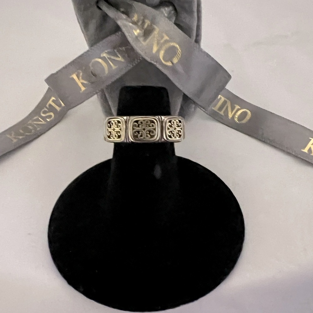 Konstantino, Sterling Silver & 18kt Gold Ring; Size 5; NWOT